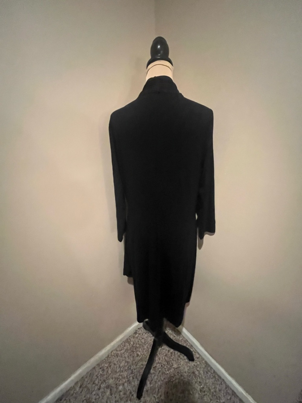 Belle by Kim Gravel Black Long-Sleeve Draped Wrap Dress - Picture 2 of 9